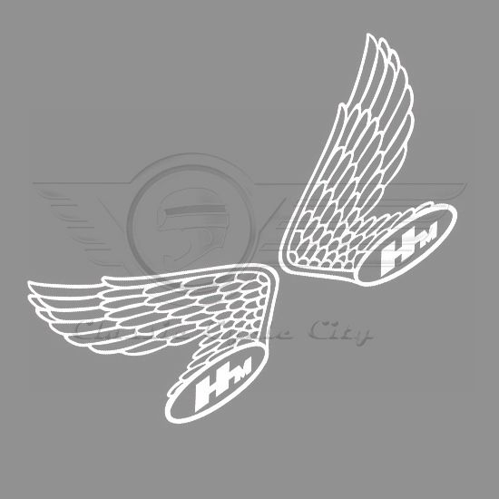   tank sticker kit / decals HM Honda Wings logo / emblem, white, NEW