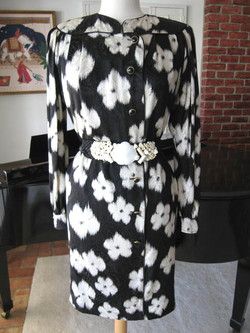 UNGARO PARALLELE VINTAGE SILK JACQUARD DRESS~ITALY~8  