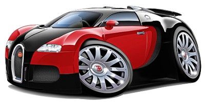 Bugatti Veyron Classic Car Cartoon Tshirt FREE  