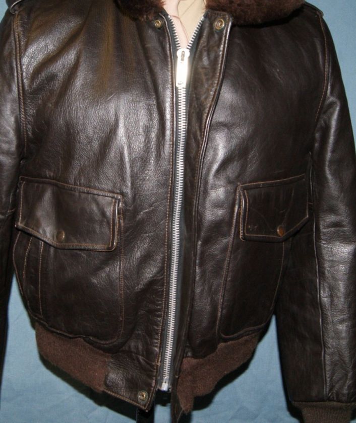 SAMBER NEW YORK THICK LEATHER VINTAGE DARK BROWN STEERHIDE 70S JACKET 