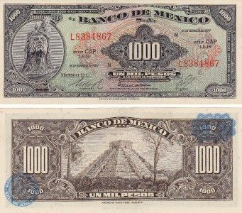 Mexico $1,000 Pesos Cuauhtemoc Feb 18,1977 UNC L8384867  