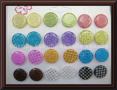 12 Pairs Multi Color Plastic Metal Post Earrings  