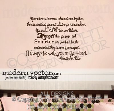 WINNIE THE POOH Quote Vinyl Wall Decal CHRISTOPHER R.  