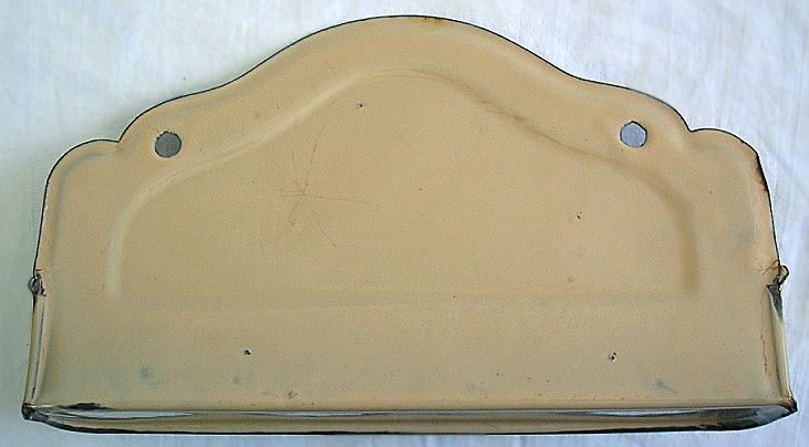 ENAMELWARE WALL POCKET c1890 TOFFEE BROWN COLOR  