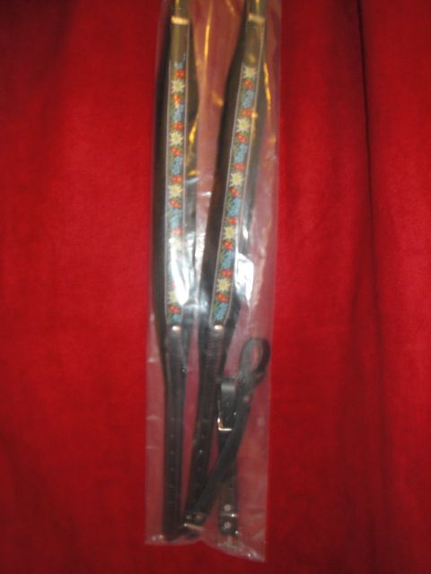 Velour Leather Accordion Straps   Alpine Black 2.25 L  