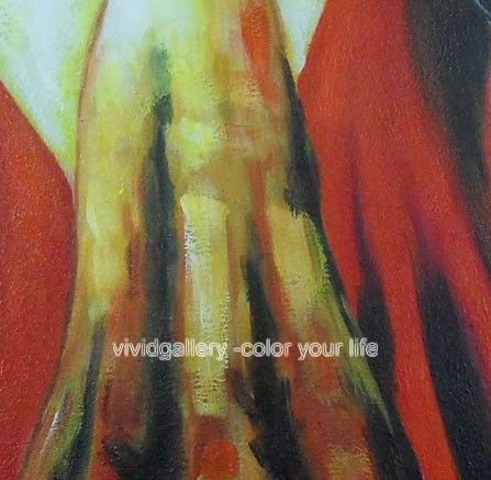 Hand painted Signed Oil Painting 20x24 Abstract Ladies Modernism Red 