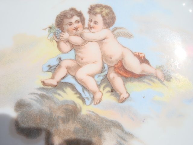 Cupid Putti Cherub Angels Edwardian Plate Scalloped Edg  