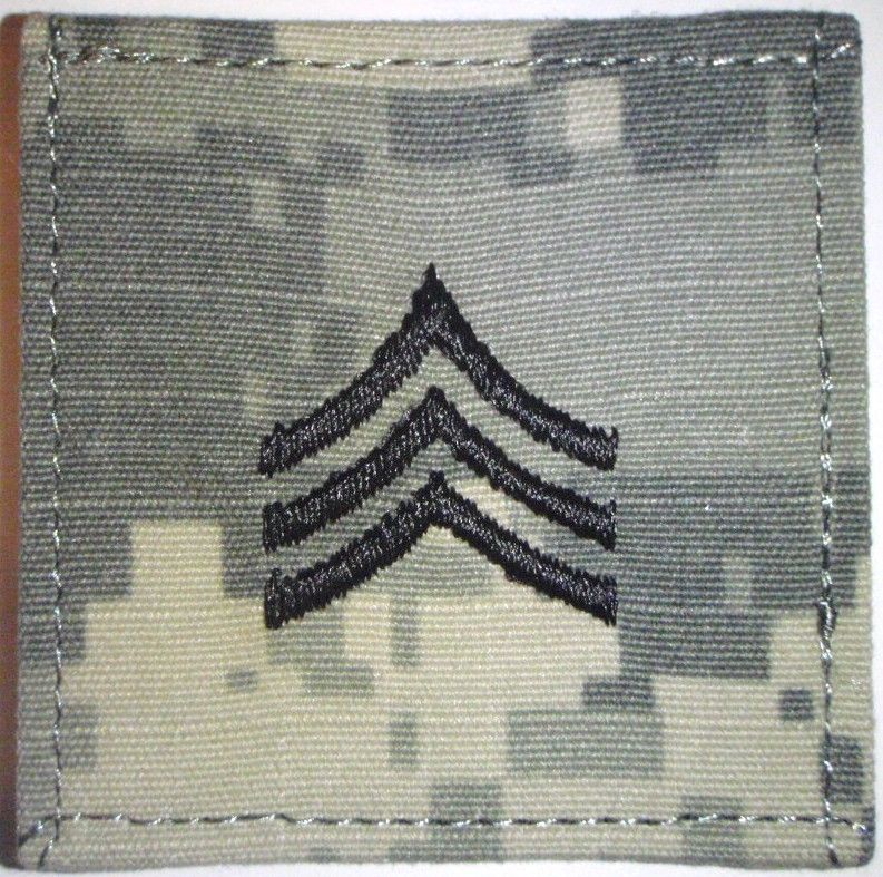 US Army ACU Rank E 5 Sergeant Velcro Uniform Patch New on PopScreen