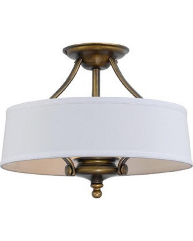 UNIQUE GOLDEN BRONZE SEMI FLUSH CEILING LIGHT FIXTURE