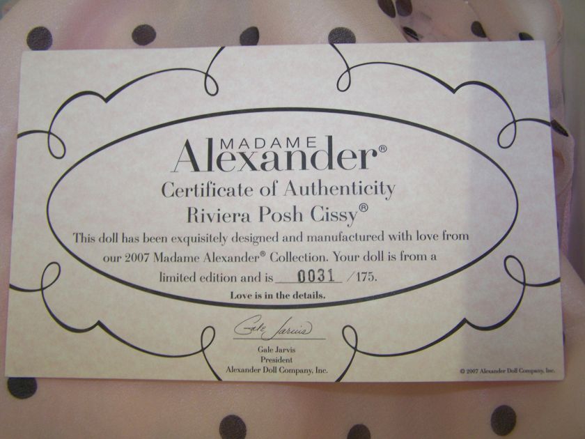 Madame Alexander 21 Riviera Posh Cissy Doll Articulated w/extra wig 