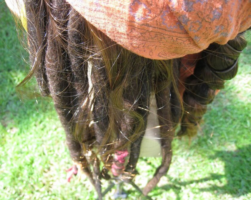 JACK SPARROW PIRATE WIG WITH BANDANA BEADS DREADLOCKS  