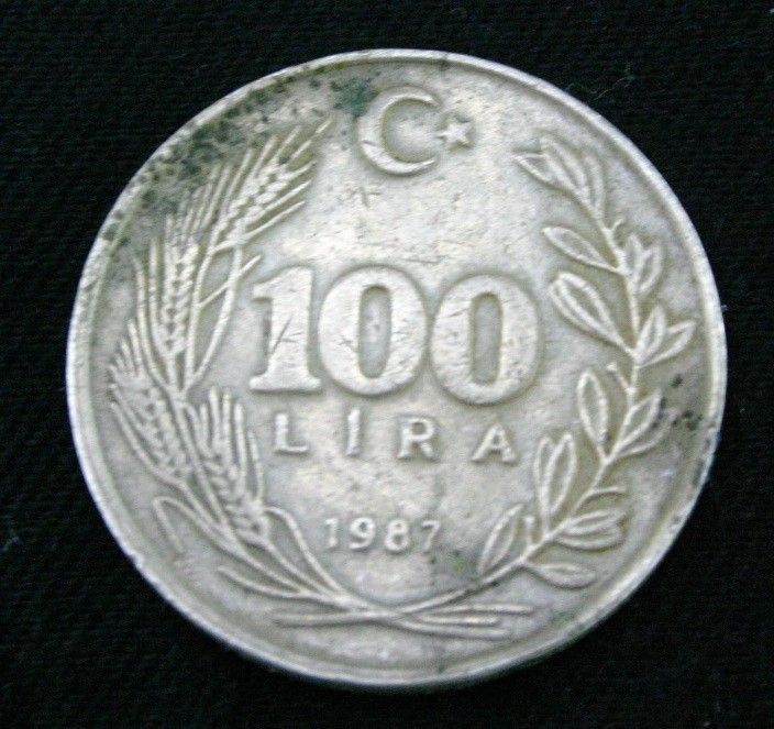 1987. TURKISH OLD COINS 100. TURKISH LIRA ATS.  