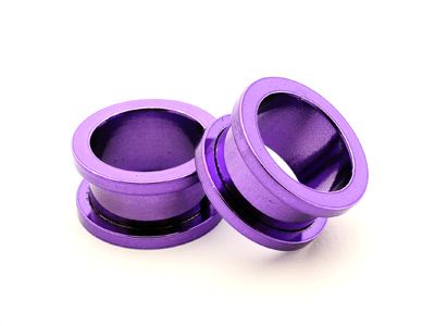 Pair of Purple Screw on Tunnels gauges plugs PICK SIZE  