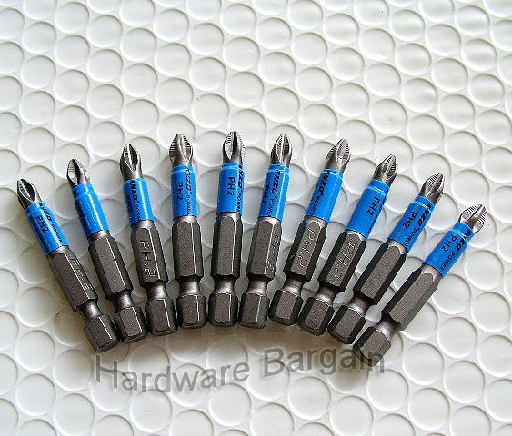 10X POWER SCREW DRIVER SCREWDRIVER BITS NONSLIP 50mm PH2  