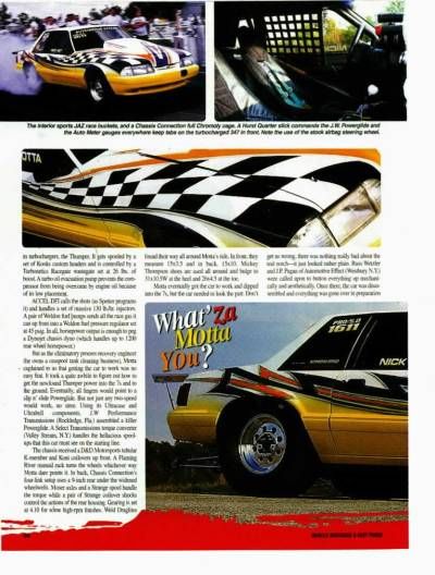 Nick Mottas 1993 Ford Mustang Original DRAG CAR 2000 ARTICLE  