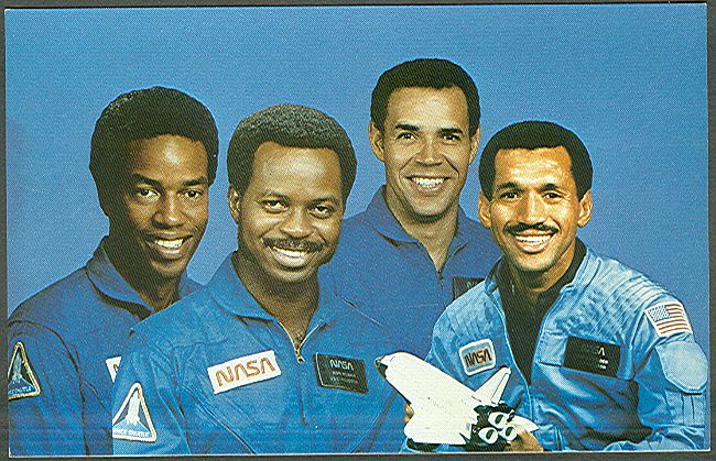 NASA SHUTTLE BLACK ASTRONAUTS picture postcard  