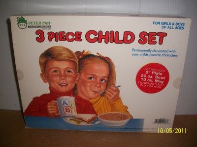   CHILDS DINNERWARE SET, TROLLIES, PETER PAN, FREE NORFIN TROLL  