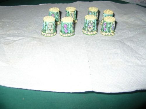 Lot Of 8 Atlanta Georgia Porcelain Thimbles  