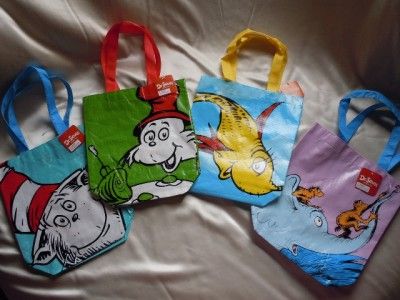 CLASSIC DR. SEUSS Mini Reusable Plastic Tote Bags NWT  