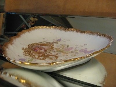   LIMOGES FRANCE *RARE* CAMEO TRIANGULAR BOWL PLATTER EUC  