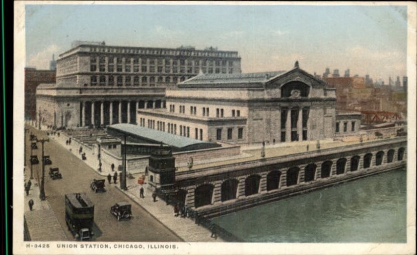 FRED HARVEY CHICAGO IL RR Train Station c1910 PC  