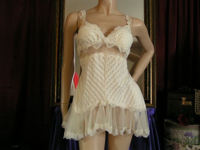   Designer Nylon Stretch Babydoll Nighty Negligee Gown Nightgown ~ 3X