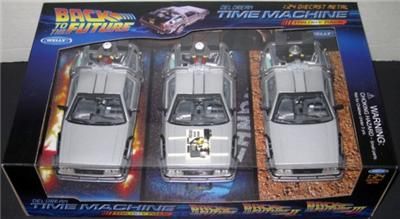 BACK To The FUTURE DeLorean Time Machine TRILOGY diecast set WELLY 1 