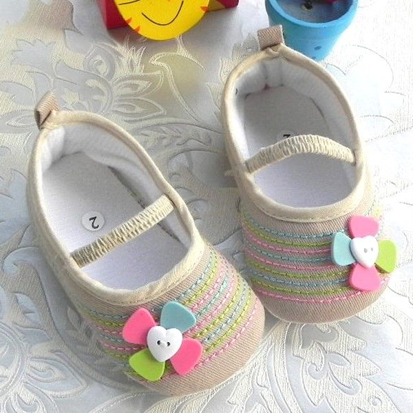   Colorful Stitches Mary Jane Baby Girls Ballet Shoes US sz 3, 4  