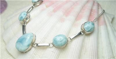 Larimar Necklace in Silver.925 Nice Pattern  