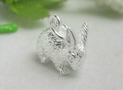 925 sterling silver rabbit charm pendant 9*11mm SA591  