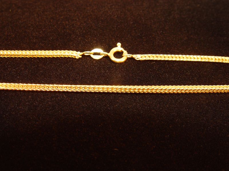 18K Yellow Gold 16 Cubed Foxtail Chain   12.15 Grams  