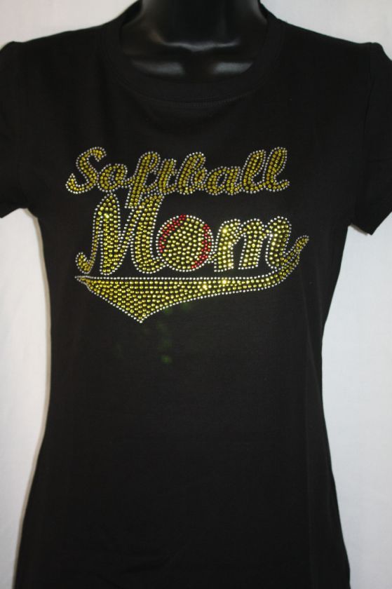 Softball/Baseball Mom Rhinestone BLING Shirt S 3XL NWOT  