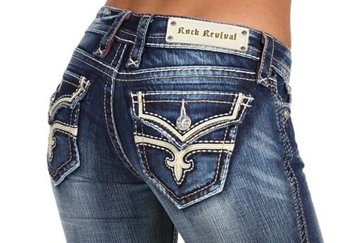 New Womens ★ Rock Revival ★ Jeans Amber B RJ8315B Lazer Cut 