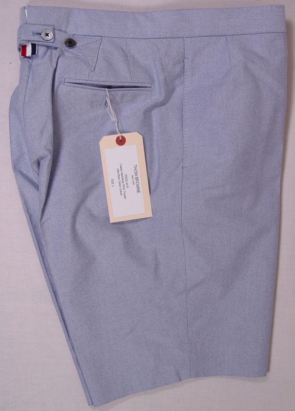 THOM BROWNE SHORTS $540 BLUE OXFORD SIGNATURE WALKING SHORT PANTS 4 36 