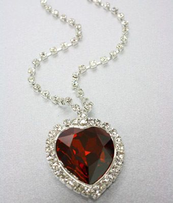 Red Swarovski Heart of the Ocean Titanic Necklace & Gift Box  