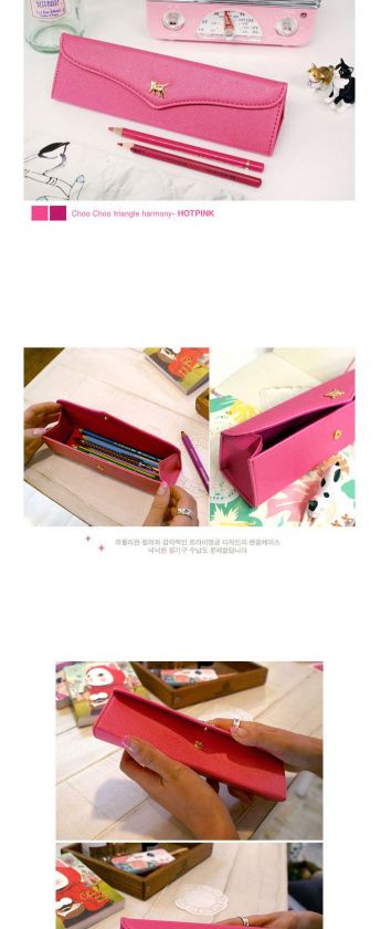 Jetoy] Choo Choo TRIANGLE HARMONY   ORANGE PINK / Pen Pencil Case 