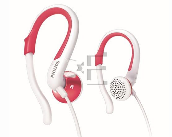   Philips SHS4847 Flexible Earhook Headphones Orange durable Bass Pipe