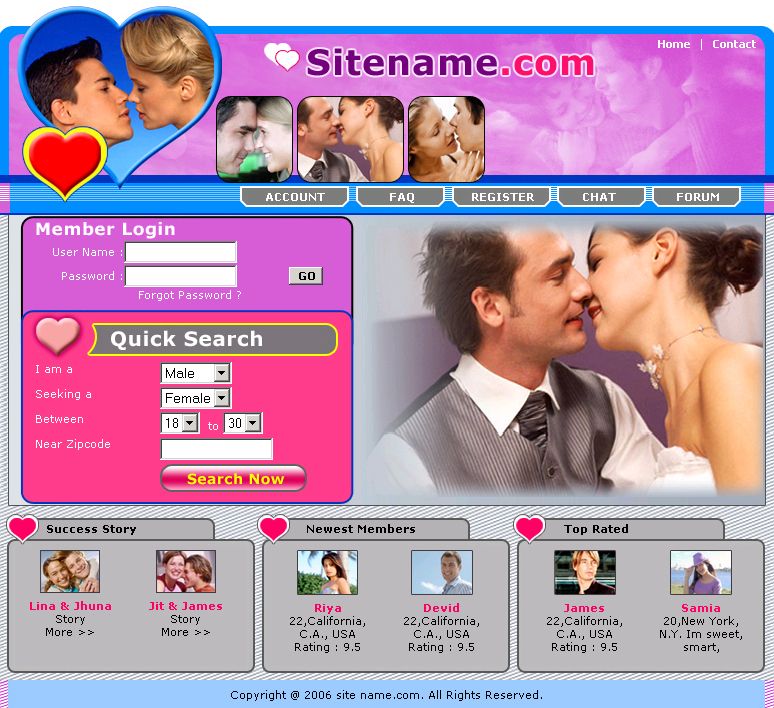 Romance Dating Singles Website For Sale  