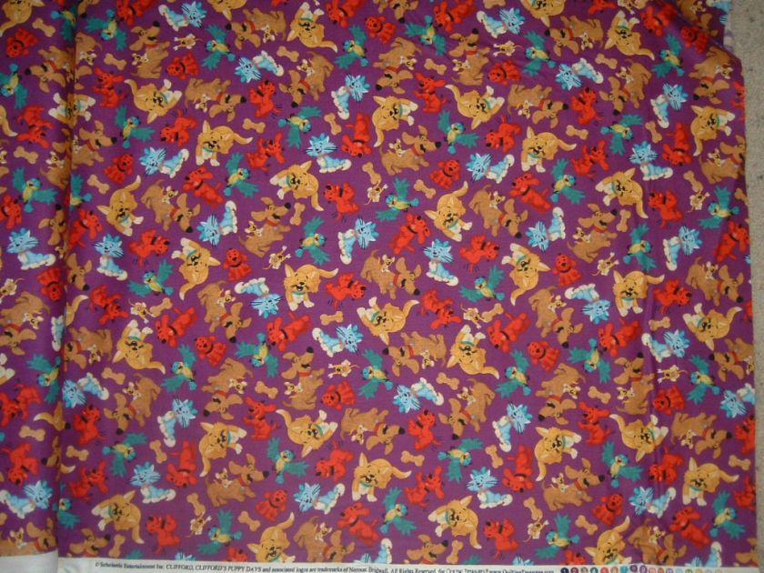 CLIFFORD RED DOG CATS BIRDS 100% COTTON QUILT FABRIC FROM QUILTING 