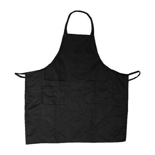 Bib Apron Black 3 pocket poly/cotten twill NEW 755576022979  