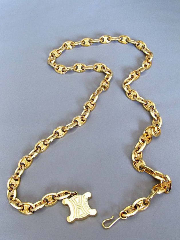 CELINE BLASON CHAIN GOLD TONE LINK BELT/NECKLACE