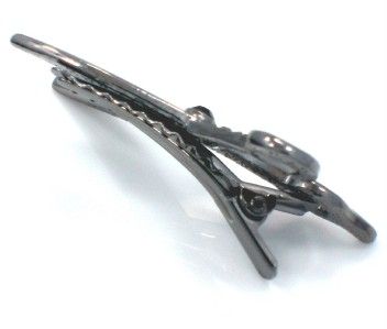 New Hair Stylists Scissor Crystal Hair Clip Grey  