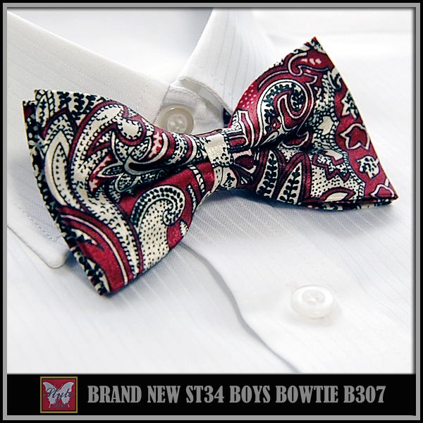 BRAND NEW* RUST&IVORY PAISLEY TUXEDO BOYS BOW TIE B307  