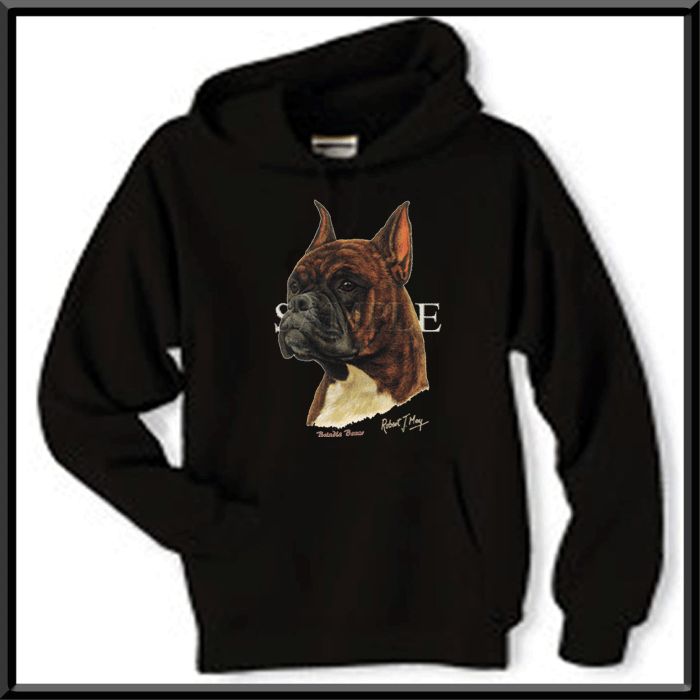 RJM Brindle Boxer Dog Breed Portrait HOODIE S 2X,3X,4X  