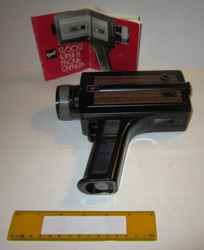 GAF ST/302 Super 8 Movie Camera w/ Instruction Book  