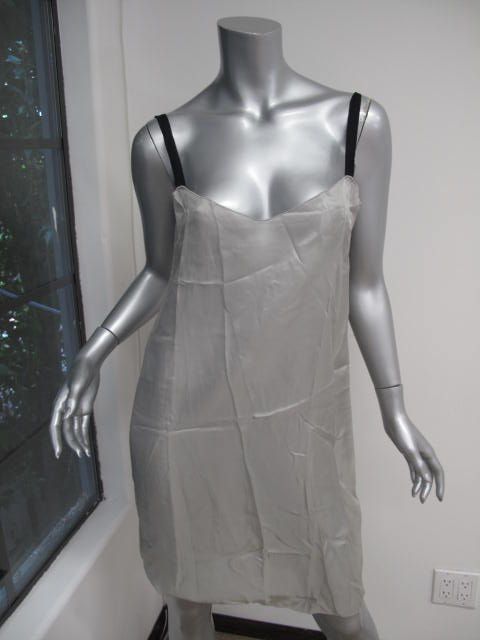 Marni Summer Edition 2010 Gray Sheer Black Strap Slip/Dress 42  