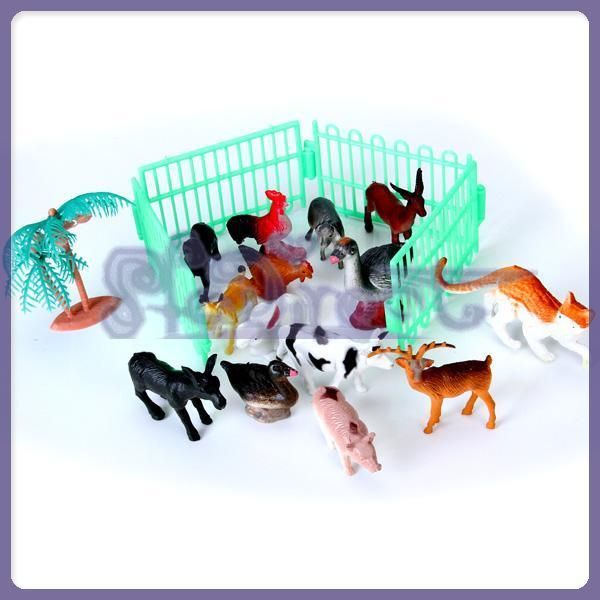 New 14Pcs Mixed Plastic Farm Animals Model Party Toy  