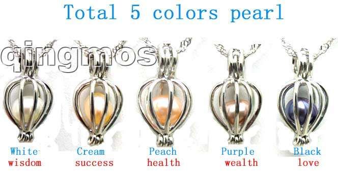 Christmas day gift One Box Wish Pearl heart pendant and 5X pearl 