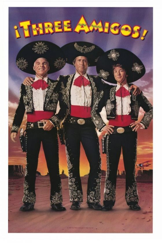 THREE AMIGOS MOVIE POSTER ADV. CHEVY CHASE STEVE MARTIN  