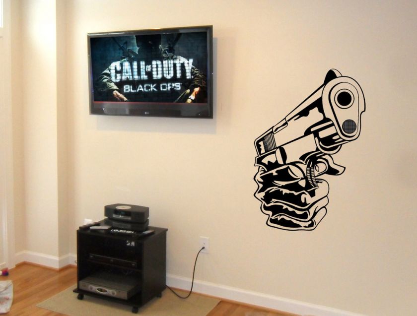 CALL OF DUTY HAND GUN VINYL WALL DECAL  